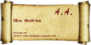 Aba Andrea névjegykártya